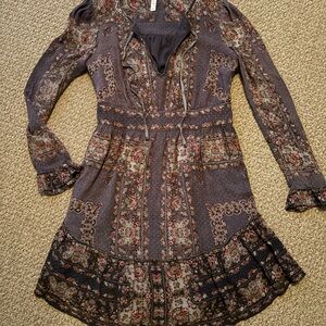 Free People Floral Long Sleeve Dress